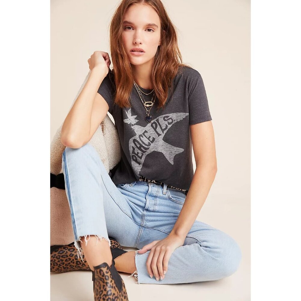 Anthropologie Junk Food Peace Please Graphic Tee Online Exclusive  Grey Size XS